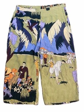 Vintage citron Santa Monica graphic colorful rare deadstock print wide leg pants
